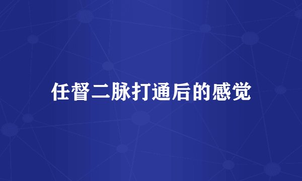 任督二脉打通后的感觉