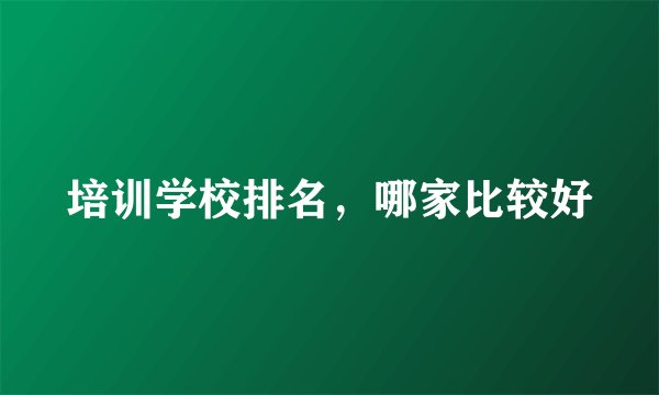 培训学校排名，哪家比较好