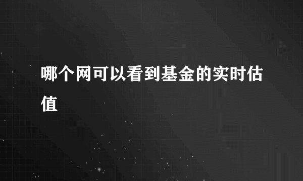 哪个网可以看到基金的实时估值