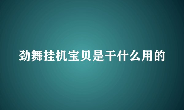 劲舞挂机宝贝是干什么用的
