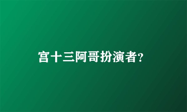 宫十三阿哥扮演者?