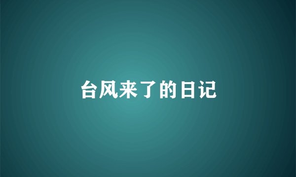 台风来了的日记