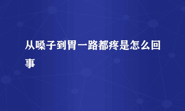 从嗓子到胃一路都疼是怎么回事
