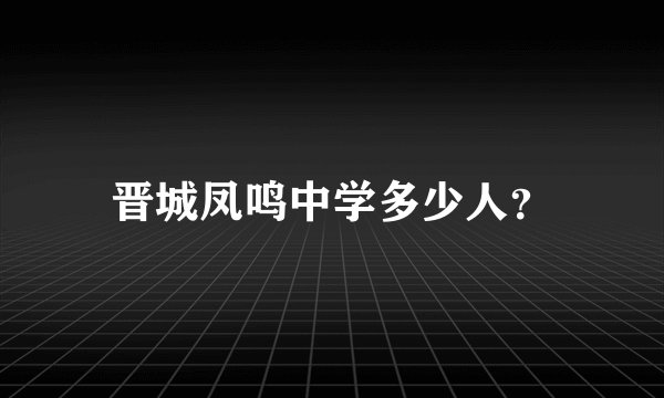 晋城凤鸣中学多少人？