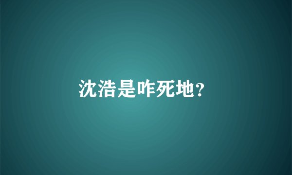 沈浩是咋死地？