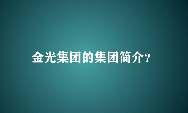 金光集团的集团简介？