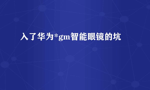 入了华为*gm智能眼镜的坑