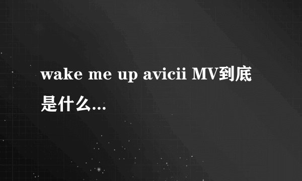 wake me up avicii MV到底是什么意思？？？？急急急