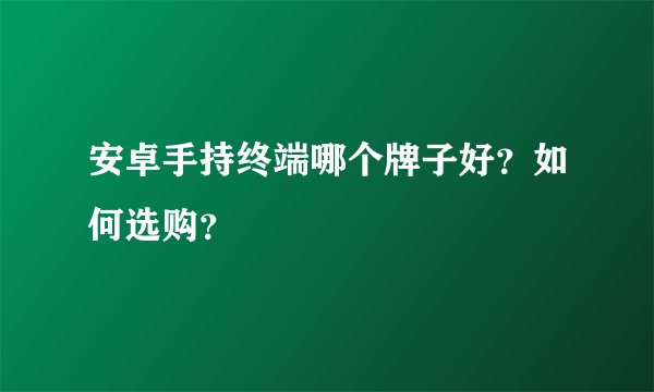 安卓手持终端哪个牌子好？如何选购？