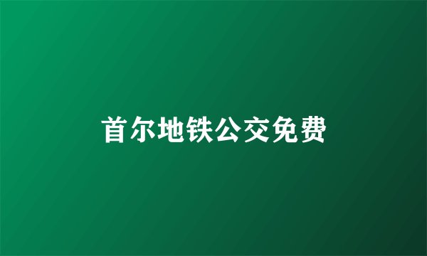 首尔地铁公交免费