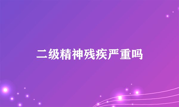 二级精神残疾严重吗
