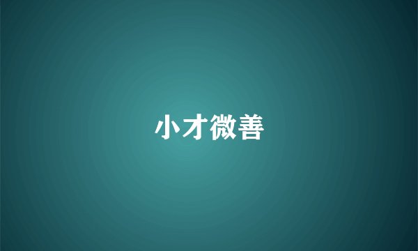 小才微善