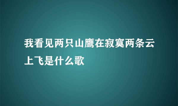 我看见两只山鹰在寂寞两条云上飞是什么歌