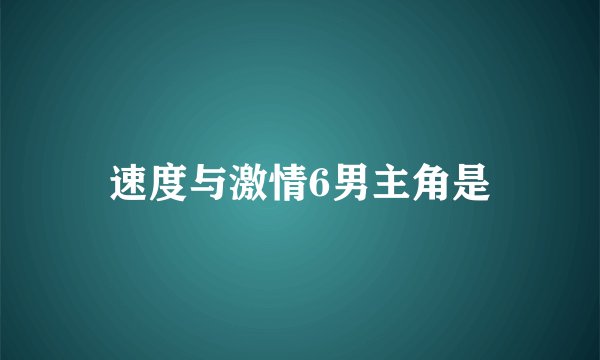 速度与激情6男主角是