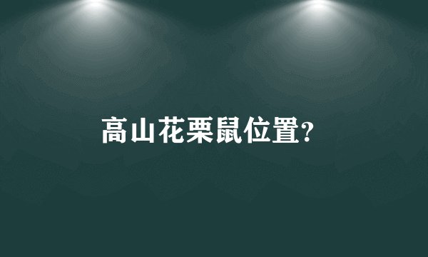 高山花栗鼠位置？