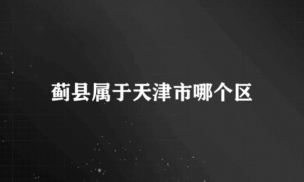 蓟县属于天津市哪个区