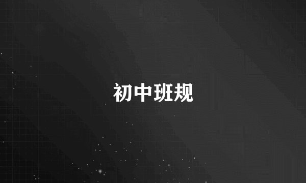 初中班规