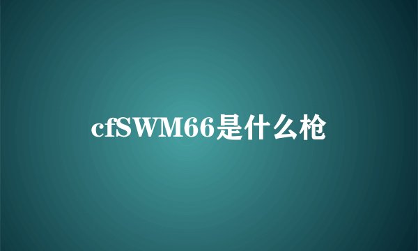 cfSWM66是什么枪