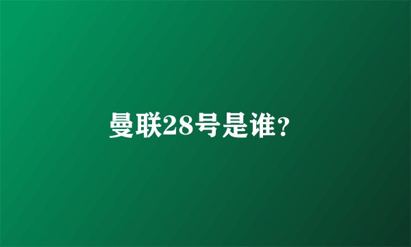 曼联28号是谁？