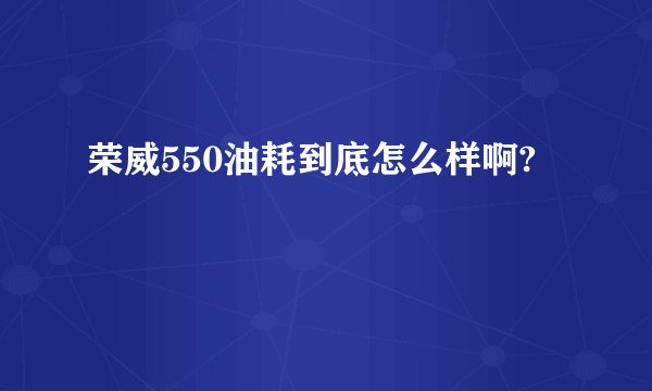 荣威550油耗到底怎么样啊?