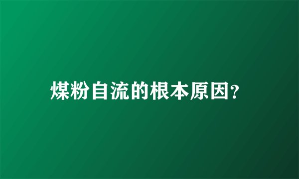 煤粉自流的根本原因？