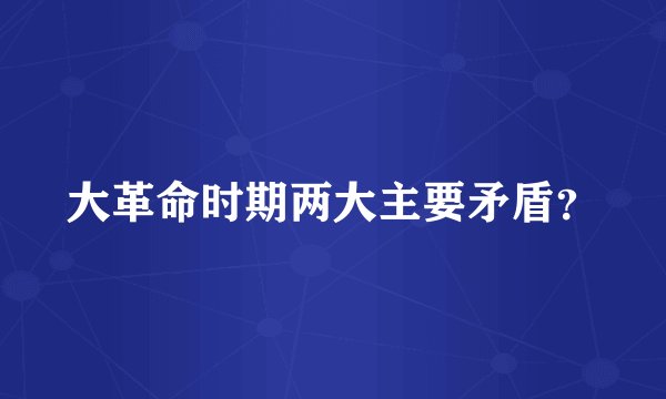 大革命时期两大主要矛盾？