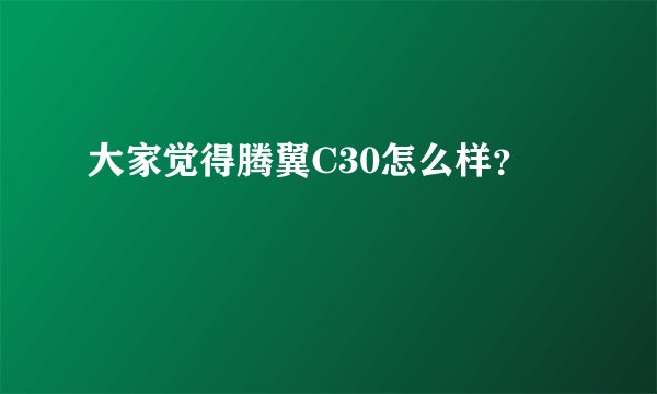 大家觉得腾翼C30怎么样?