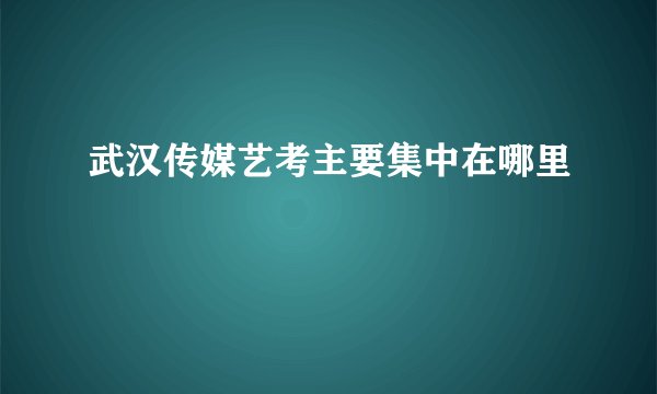 武汉传媒艺考主要集中在哪里
