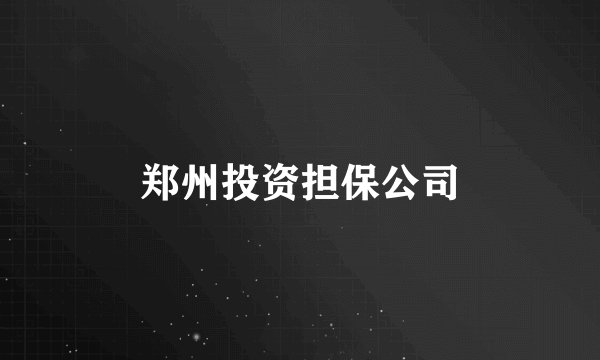 郑州投资担保公司