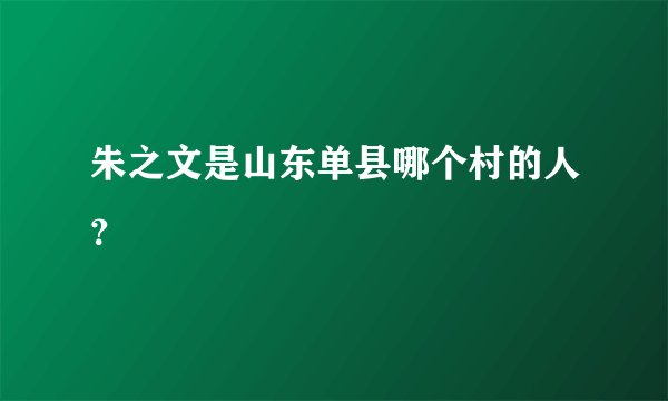 朱之文是山东单县哪个村的人？