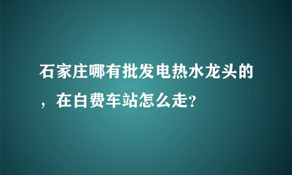 石家庄哪有批发电热水龙头的，在白费车站怎么走？