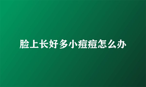 脸上长好多小痘痘怎么办