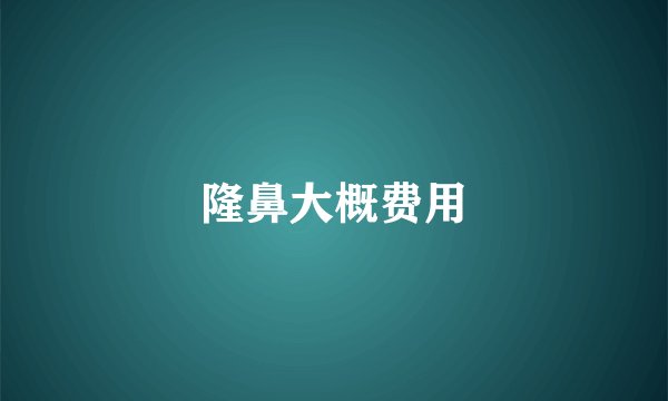 隆鼻大概费用