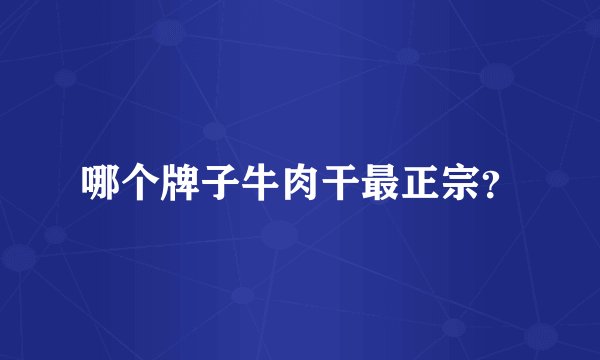 哪个牌子牛肉干最正宗？