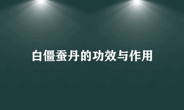 白僵蚕丹的功效与作用