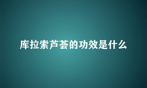 库拉索芦荟的功效是什么