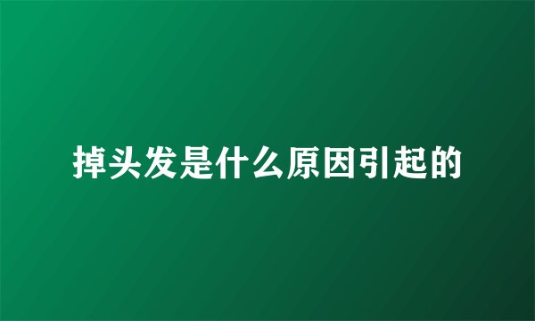 掉头发是什么原因引起的