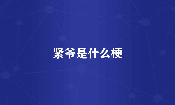 紧爷是什么梗