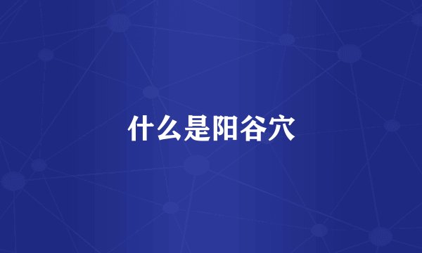 什么是阳谷穴