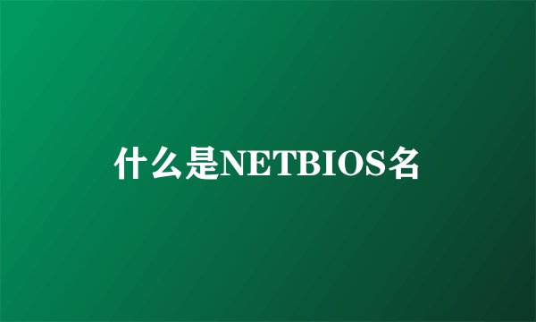 什么是NETBIOS名