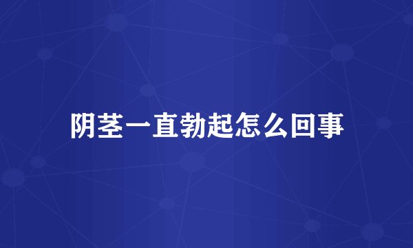 阴茎一直勃起怎么回事