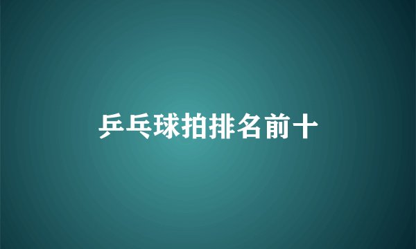 乒乓球拍排名前十
