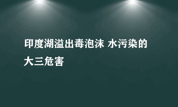 印度湖溢出毒泡沫 水污染的大三危害