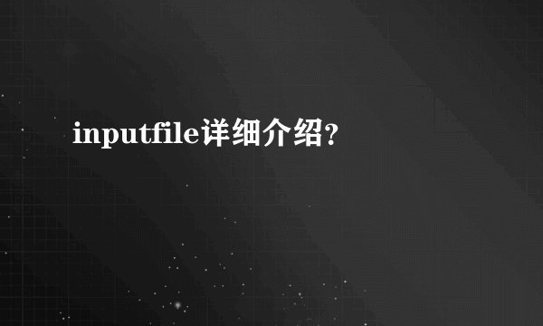 inputfile详细介绍?