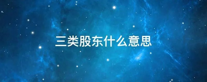 三类股东什么意思