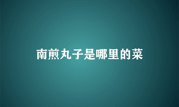 南煎丸子是哪里的菜