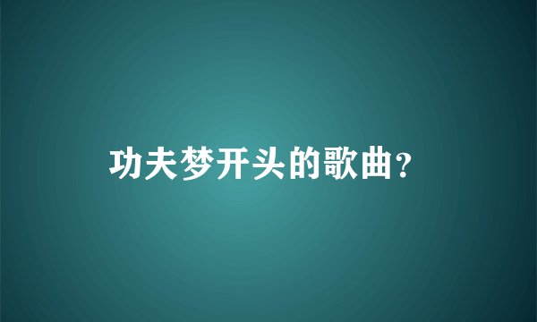 功夫梦开头的歌曲？