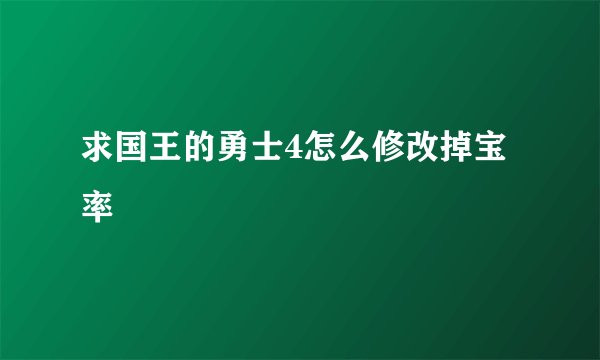 求国王的勇士4怎么修改掉宝率