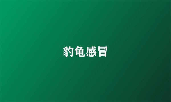 豹龟感冒
