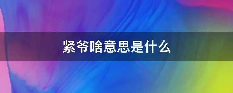 紧爷啥意思是什么